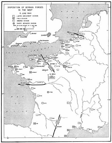 Map 1: Disposition of German Forces in the West 6 June 1944