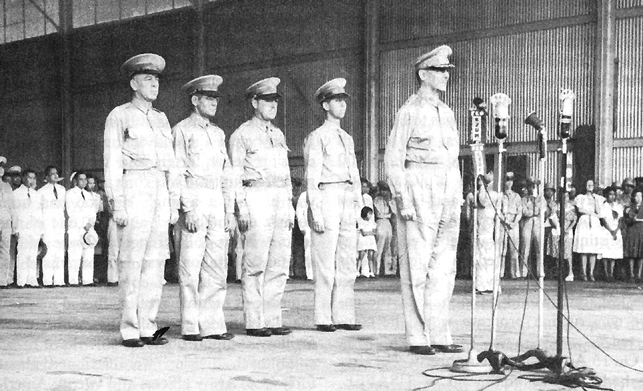 Photo:  Ceremony at Camp Murphy, Rizal, 15 August 1941, marking the induction of the Philippine Army Air Corps.