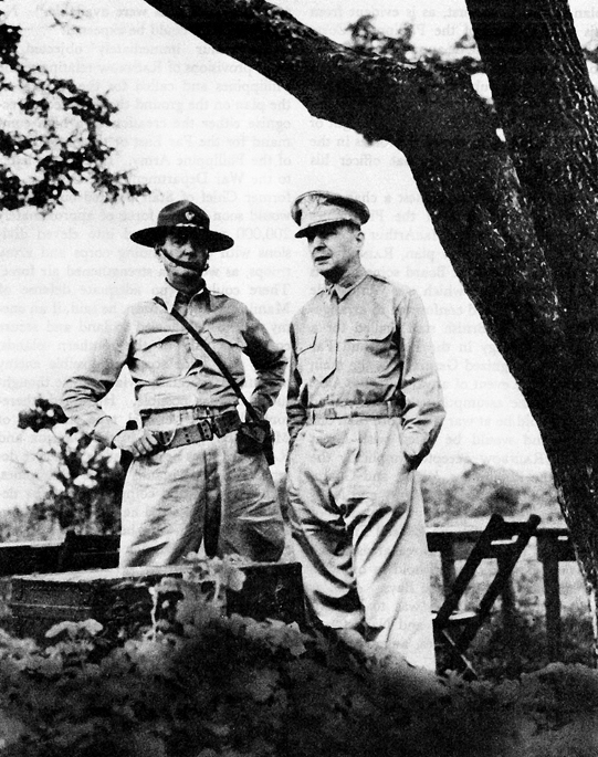 Photo:  General MacArthur with Maj. Gen. Jonathan M. Wainwright on 10 October 1941