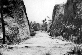 Photo: Tank trap across a road