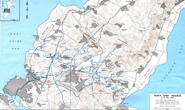 Map XXXV: Tenth Army Advance, 11-21 May 1945