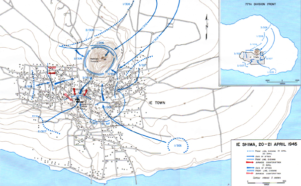 Map XVIII: Ie Shima, 20-21 April 1945