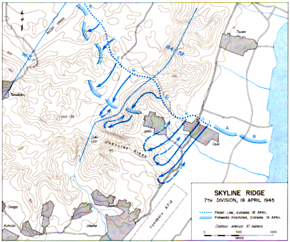 Map XXIV: Skyline Ridge: 7th Division, 19 April 1945