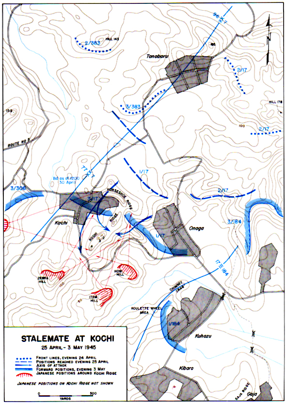 Map XXIX: Stalemate at Kochi: 7th Division, 25 April-3 May 1945