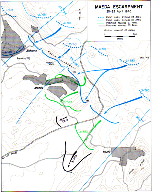 Map XXX: Maeda Escarpment, 25-29 April 1945