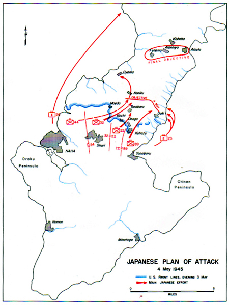 Map XXXII: Japanese Plan of Attack, 4 May 1945