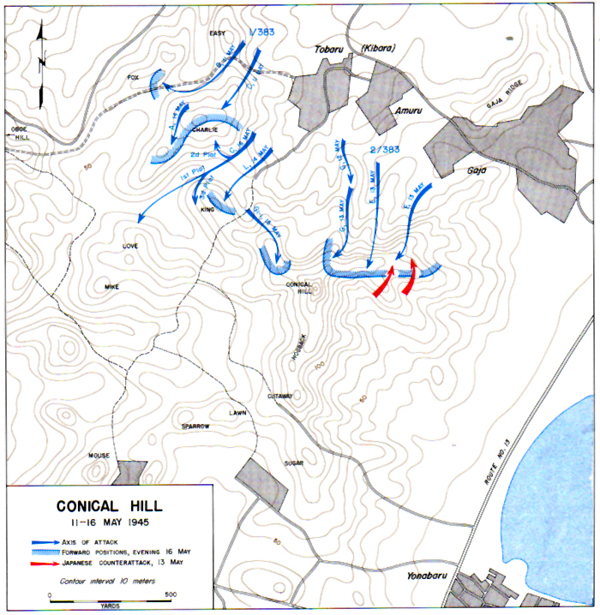 Map XLII: Conical Hill, 11-16 May 1945