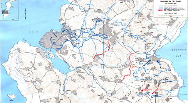 Map XLIV: Closing in on Shuri, 22-29 May 1945