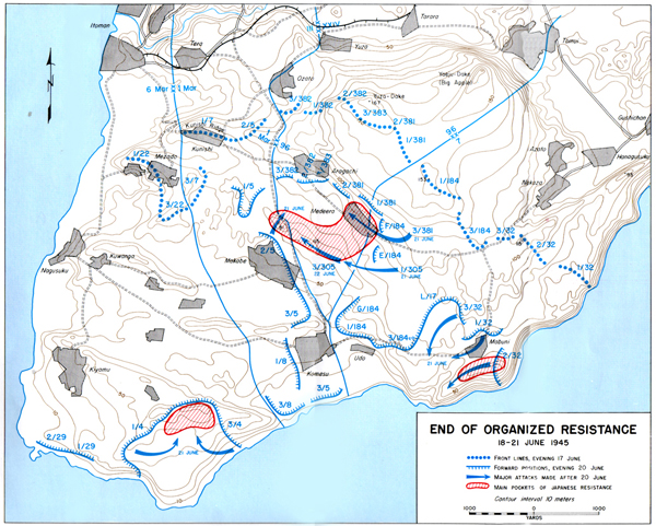 Map XLIX: End of Organized Resistance, 18-21 June 1945