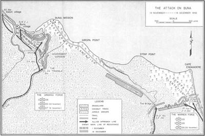Map No. 4: The Attack on Buna, 19 November-14 December 1942