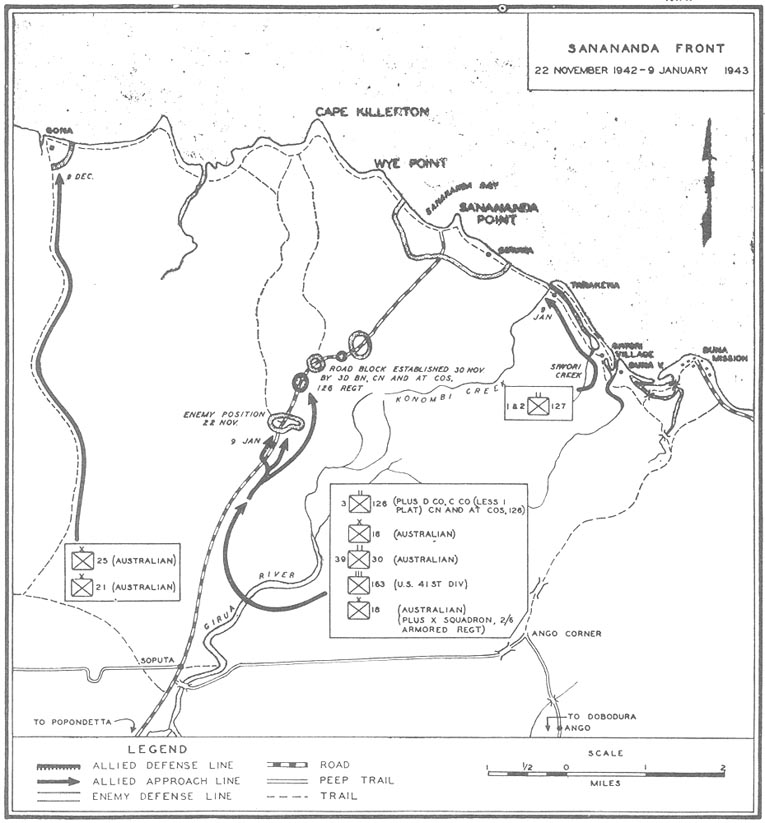 Map No. 6: Sanananda Front, 22 November 1942-9 January 1943