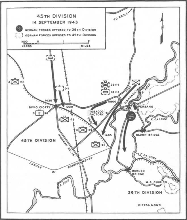 Map No.13: 45th Division, 14 September 1943