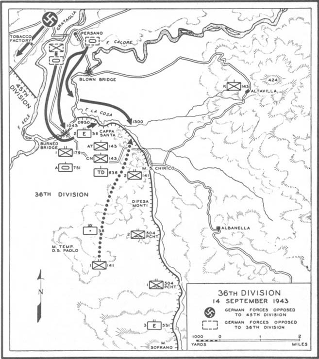 Map No.14: 36th Division, 14 September 1943