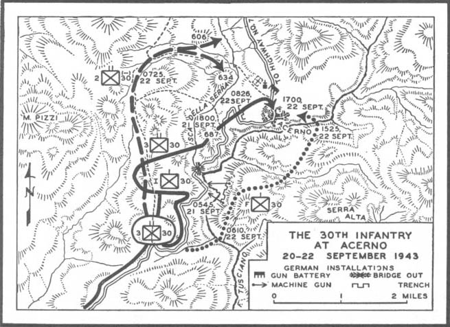 Map No.17: The 30th Infantry at Acerno, 20-22 September 1943