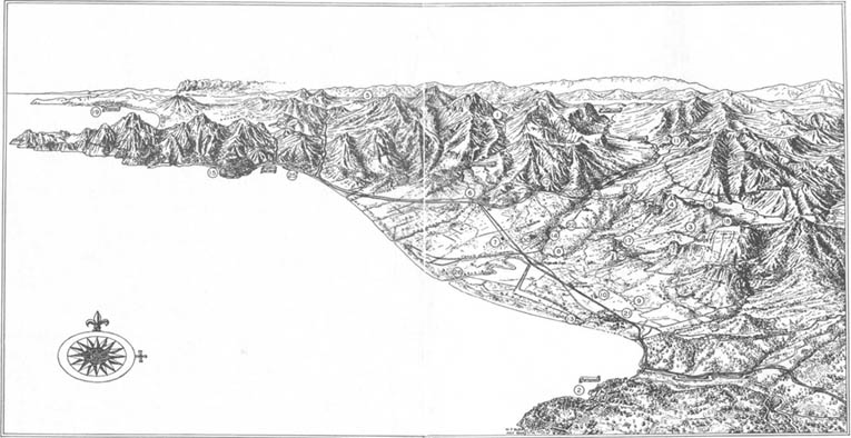 Sketch: Panorama of the Salerno Battleground