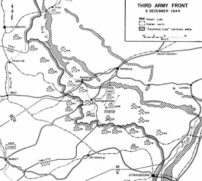 Map 1:  Third Army Front, 5 December 1944