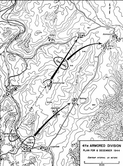 Map 2:  4th Armored Division plan, 6 Dec 44