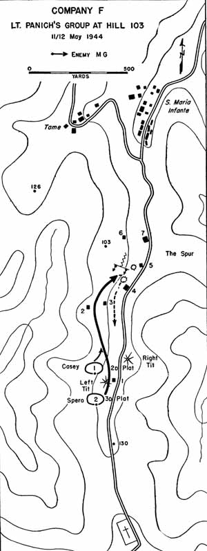 Map 6:  Lieutenant Panich's Group at Hill 103