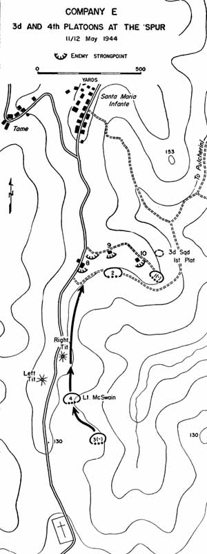 Map 11:  3d and 4th Platoons at the Spur