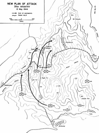 Map 16:  New Plan of Attack, 351st Infantry, 13 May 1944