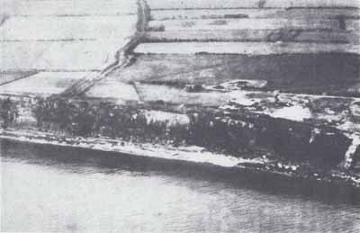 Black & White aerial recon photo:  1943 image of farm lane