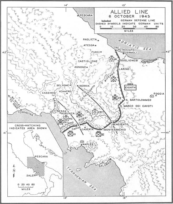 Map No. 2: Allied Line, 6 October 1943