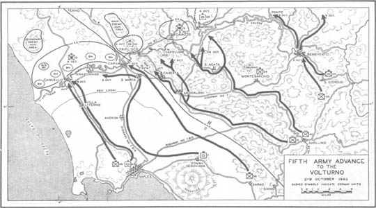 Map No. 4: Fifth Army Advance to the Volturno, 2-9 October 1943