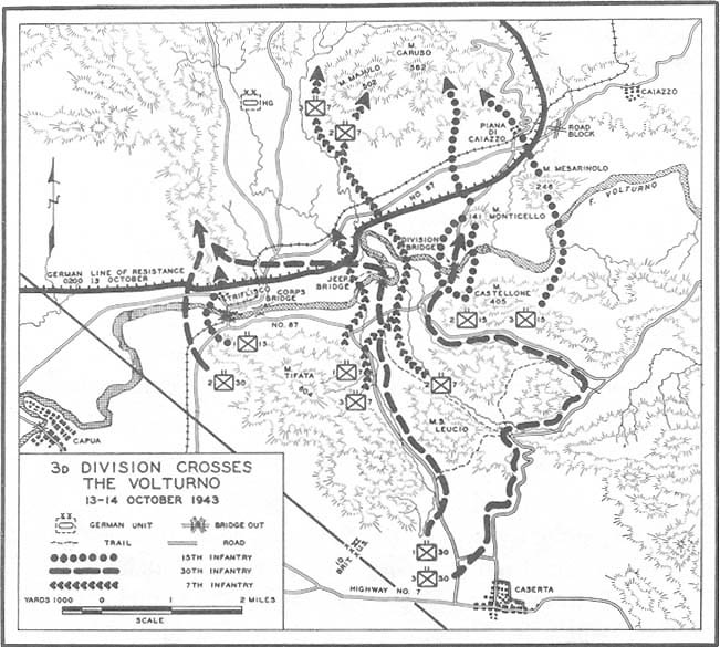 Map No. 8: 3d Division Crosses the Volturno, 13-14 October 1943