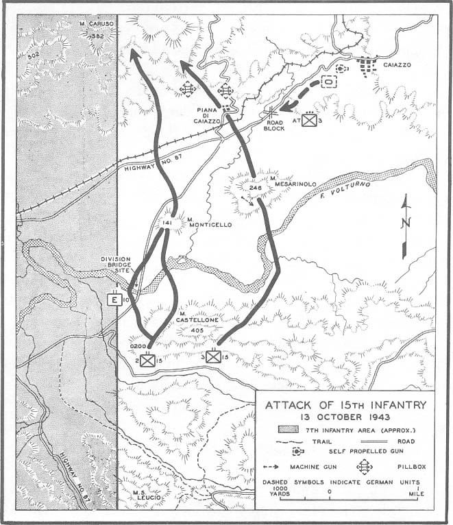 Map No. 10: Attack of 15th Infantry, 13 October 1943