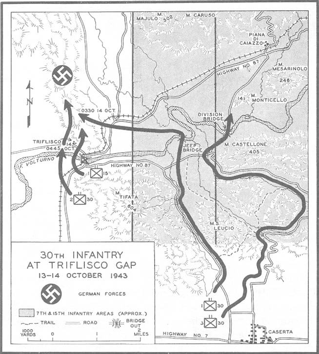 Map No. 11: 30th Infantry at Triflisco Gap, 13-14 October 1943