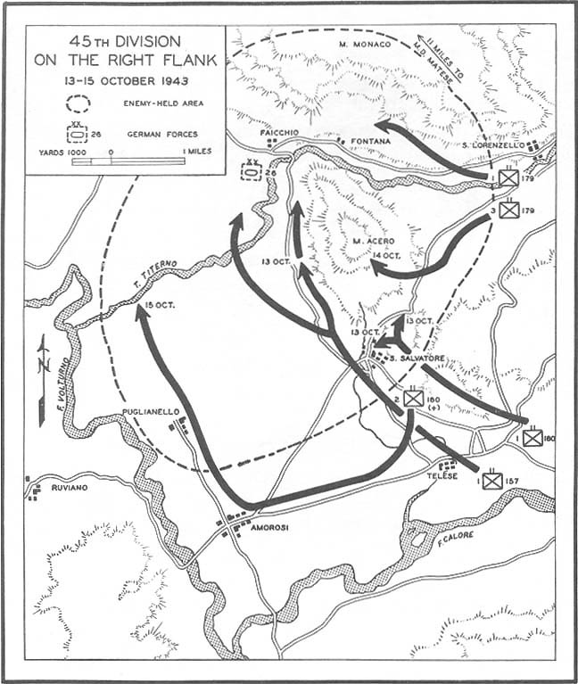 Map No. 15: 45th Division on the Right Flank, 13-15 October 1943