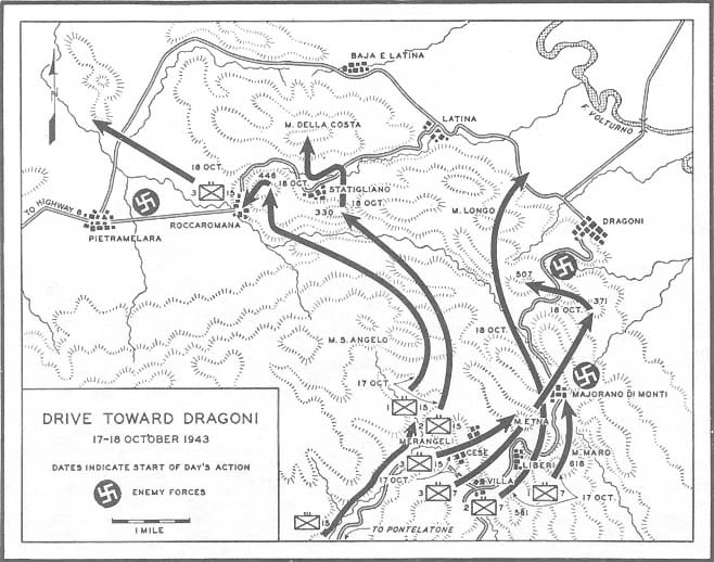 Map No. 19: Drive Toward Dragoni, 17-18 October 1943