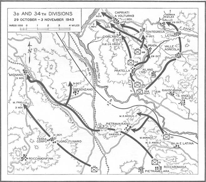 Map No. 24: 3d and 34th Divisions, 29 October-3 November 1943
