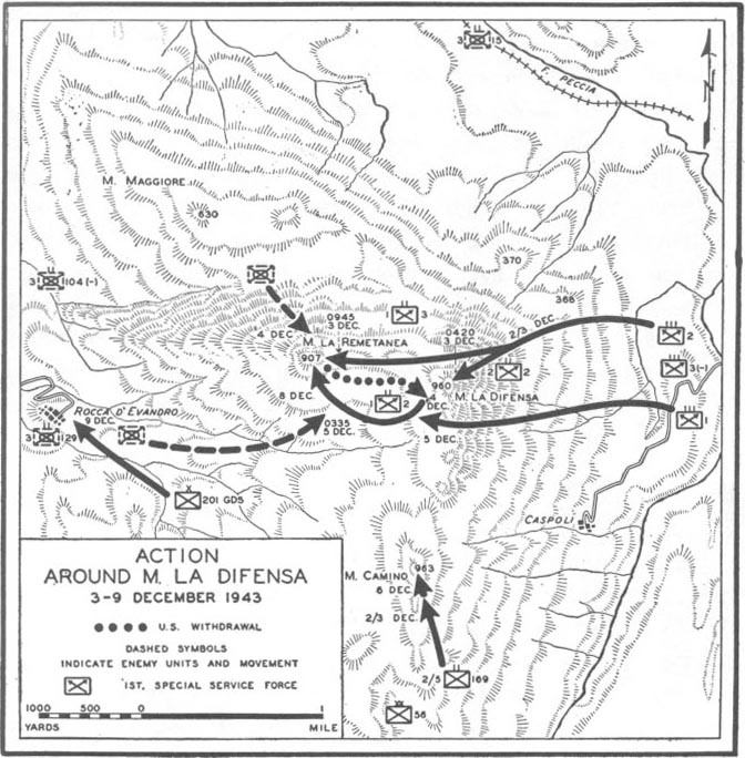 Map No. 6: Action Around Mount la Difensa, 3-9 December 1943