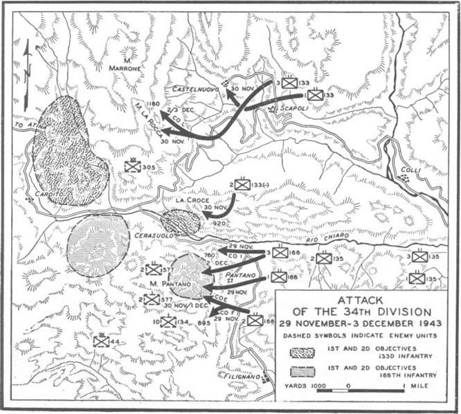 Map No. 11: Attack of the 34th Division, 29 November-3 December 1943