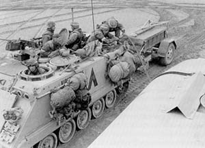 Refueling an Armored Personnel Carrier During the Attack