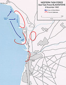 Western Task Force Sub-Task Force Blackstone - 8 November 1942 (map)