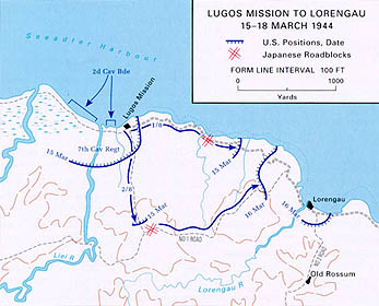 Lugos Mission To Lorengau - 15-18 March 1944 (map)