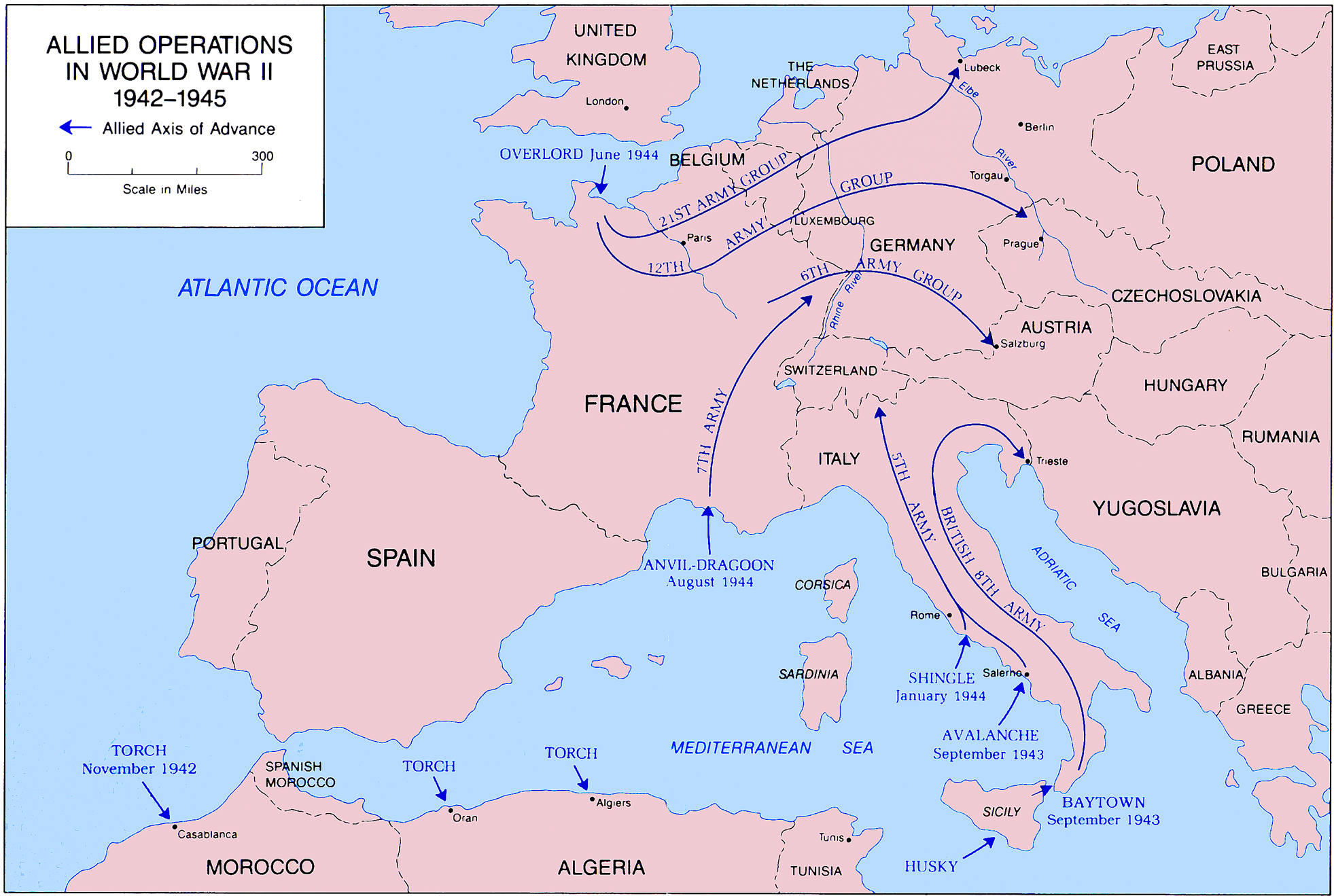 Wwii North Africa Maps : World War II Annotated Map - European/North