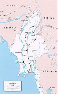 缅甸，1942 年（地图）