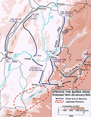 Opening The Burma Road - 15 October 1944-20 January 1945 (map)