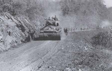 1st Cavalry Division troops pursuing the enemy north of Kaesong
