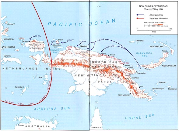 New Guinea Operations - 22 April-27 May 1944 (map)