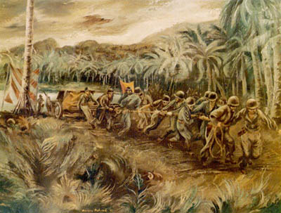 Landing Artillery at Rendova Island, Solomons Group, by Aaron Bohrod.