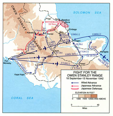 Fight for the Owen Stanley Range - 18 September-15 November 1942 (map)