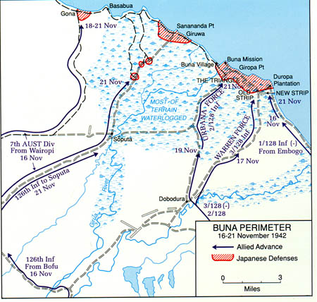 Buna Perimeter - 16-21 November 1942 (map)