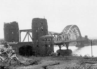 The bridge over the Rhine at Remagen.