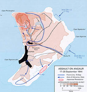 Assault On Angaur - 17-20 September 1944 (map)