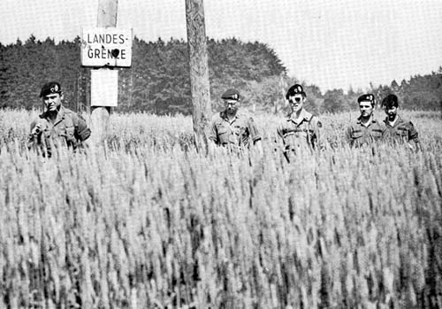 Photo: 2d Armored Cavalry Regiment cavalrymen on a routine patrol at the edge of the Czechoslovak border. August 1974.