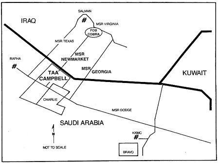 Map showing area of TAA Campbell and FOB Cobra